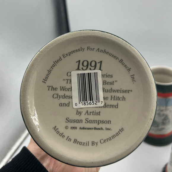 Vintage 4 Anheuser Busch Budweiser Heavy Ceramic Steins 1991 Susan Sampson - Picture 7 of 10